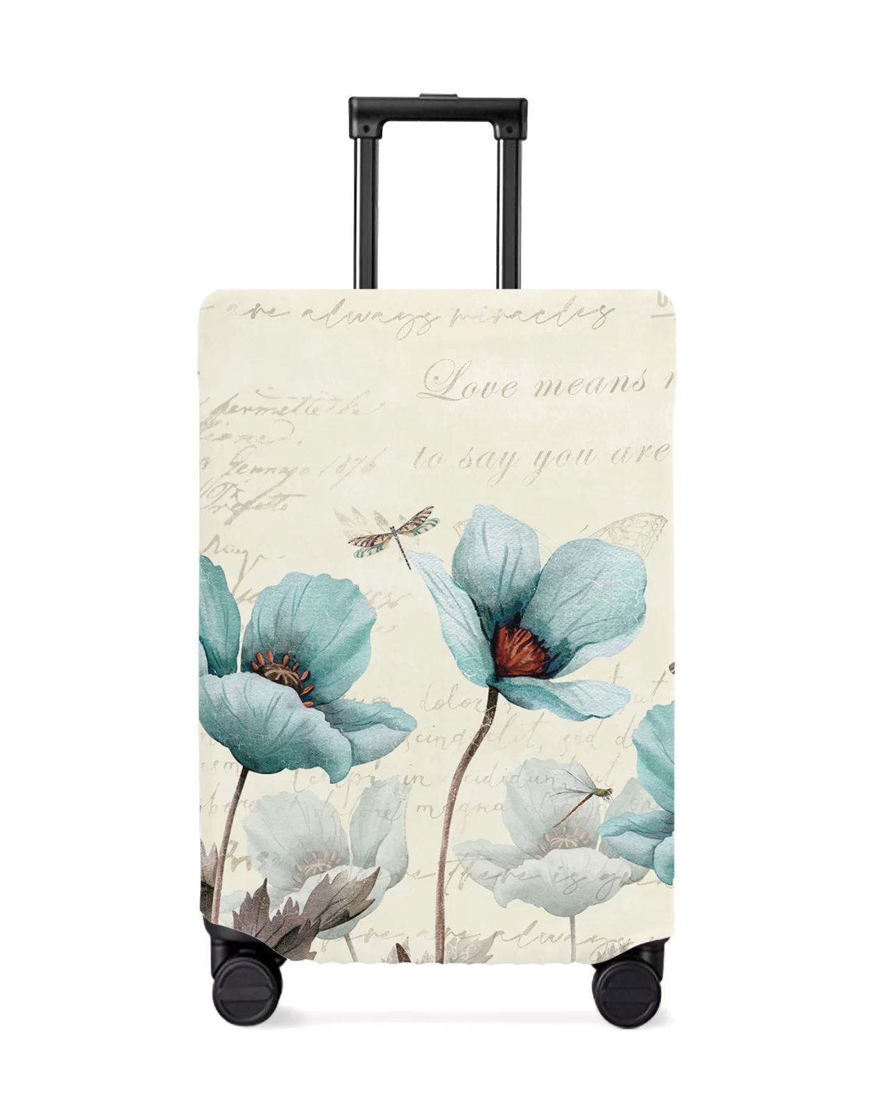 

Rustic Vintage Green Floral Dragonfly Butterfly Travel Luggage Cover Elastic Baggage Cover Suitcase Dust Case Travel Accessories