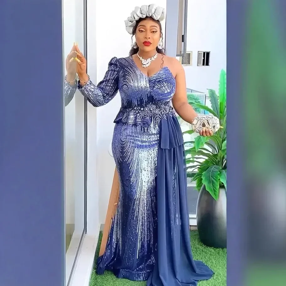 Африканские вечерние платья с блестками для женщин осенние элегантные