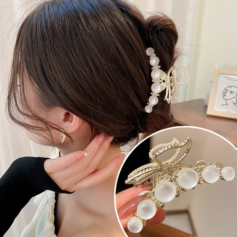 

Elegant Opals Grip Back Of The Head Fixed Hair Shark Clip Headdress Girls Fashion Hairpin Accessories For Womans Clip Makeup