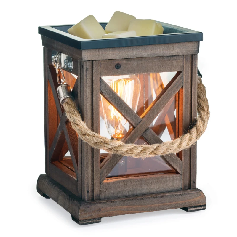 

Bulb Illumination Fragrance Warmer, Walnut and Rope