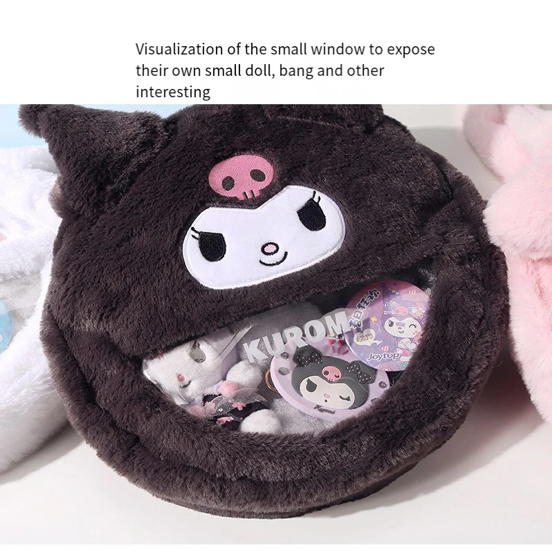 Kuromi Sanrios сумка через плечо бархатная на милый Cinnamoroll Kawaii мультфильм девчачье