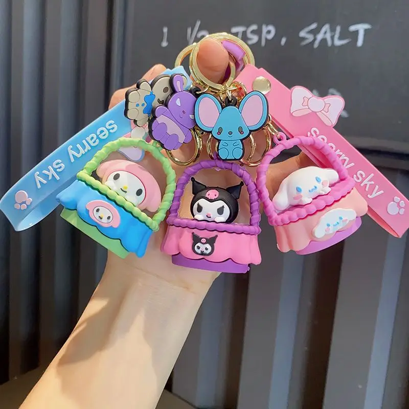 

Cinnamoroll Sanrio Hello Kitty Kawaii Anime Key Chain Pendant Cute Cartoon Kuromi My Melody Bag Decoration Toys Gifts for Girls