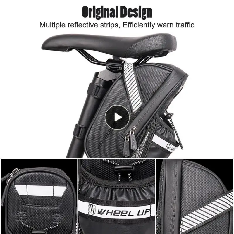 

Bike Bag Reflective Bike Saddle Bag With Water Bottle Pouch MTB Bicycle Bag Panniers Bicycle Insulated Pouch Accessories
