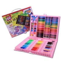 new 150pc paintbrush crayon painting set childrens school supplies watercolor pen art set water oil pastel crayons for kids