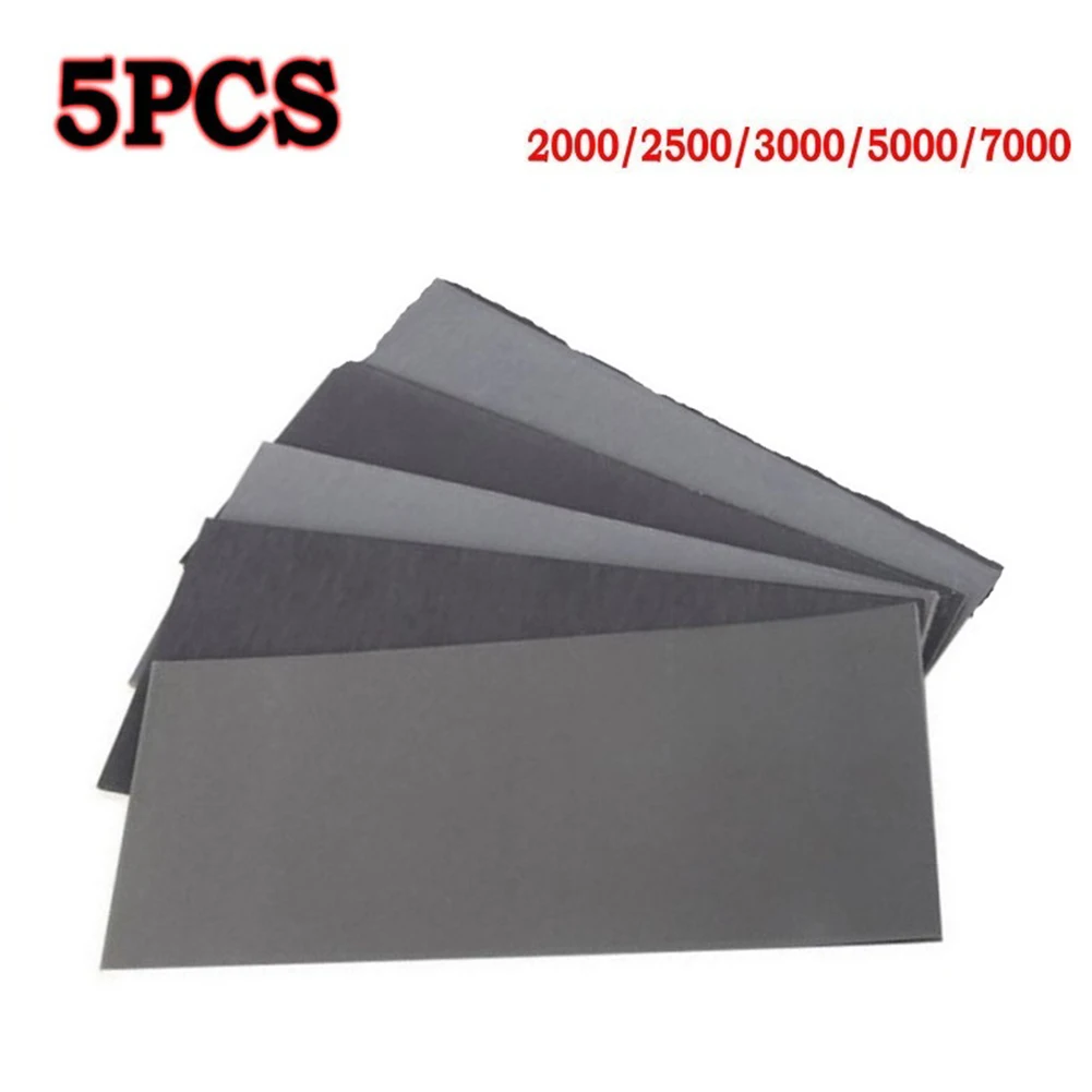 

5pc Sandpaper Set 2000/2500/3000/5000/7000 Grit Sanding Paper Water/Dry Abrasive SandPapers For Wood Metal Polishing Automotive