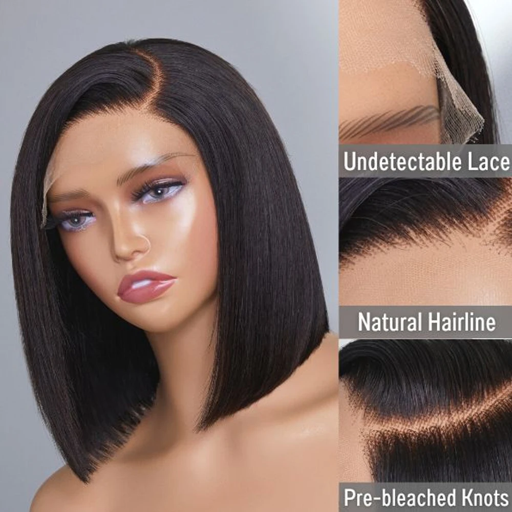 Bob Wig Side Part Lace Wigs Short Brazilian Straight Human Hair Wigs For Women Natural Wig Bob Human Hair Wigs Pre Plucked