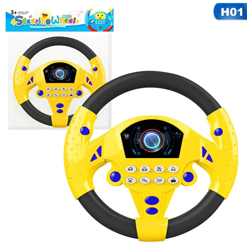 

Eletric Simulation Steering Wheel Toy with Light Sound Baby Kids Musical Educational Copilot Stroller Steering Wheel Vocal Toys