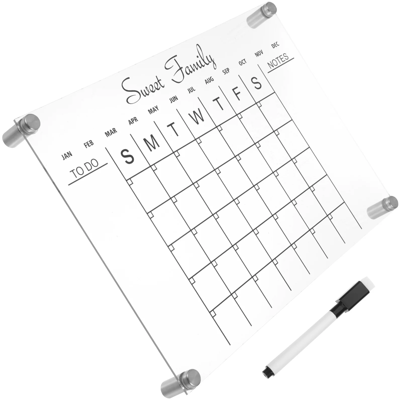 

Portable Mini Fridge Transparent Writing Acrylic Board Dry Erase Wall-mounted Magnetic Note Desk White Office