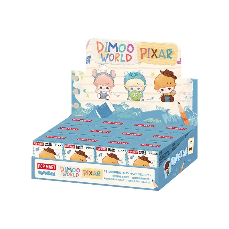 Фото POPMART POP BEAN DIMOO WORLD PIXAR Series: Мини-фигурки в слепых коробках, наборы-сюрпризы, настольные украшения, игрушки-сюрпризы, аниме-фигурки, милые коллекционные фигурки №1