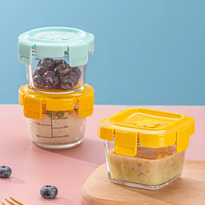 

Baby food supplement box can be boiled glass storage high temperature glass special baby food supplement bowl tool