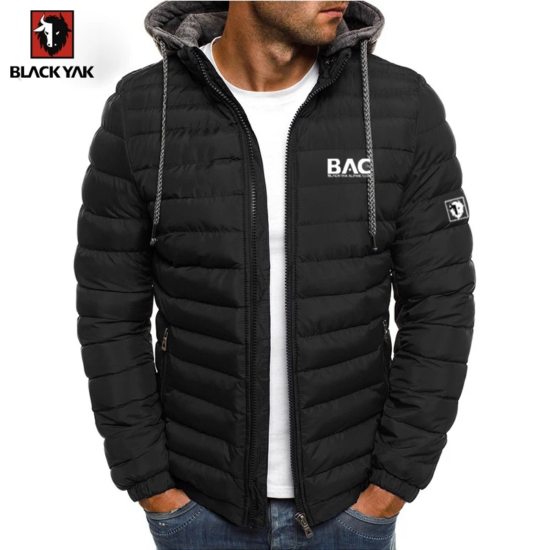 Men Brand BLACKYAK Padded Bomber Jacket Coat Streetwear Graffiti Jacket Parka Cotton Harajuku Winter Down Jacket Coat Outwear
