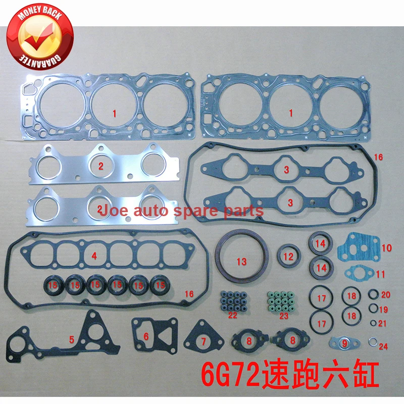 

Полный комплект прокладок двигателя 6G72 24 В для Mitsubishi PAJERO III STRADA MONTERO TRITON 3.0L 96-06 50218600 MD976845 430230P FG6120