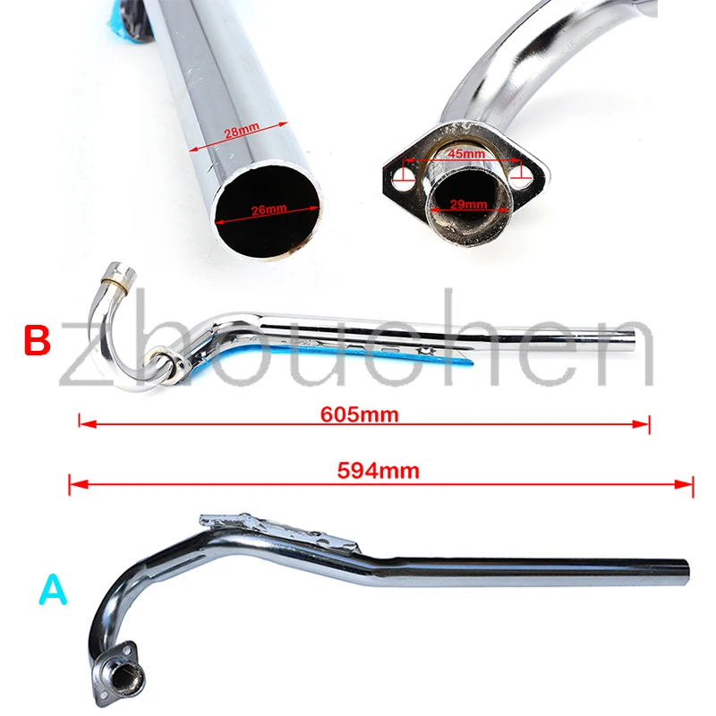 

28MM Modified Exhaust Muffler Pipe For Kawasaki Motocross Dirt Bike KLX110 Pit Bike 70cc 110cc 125cc 150cc