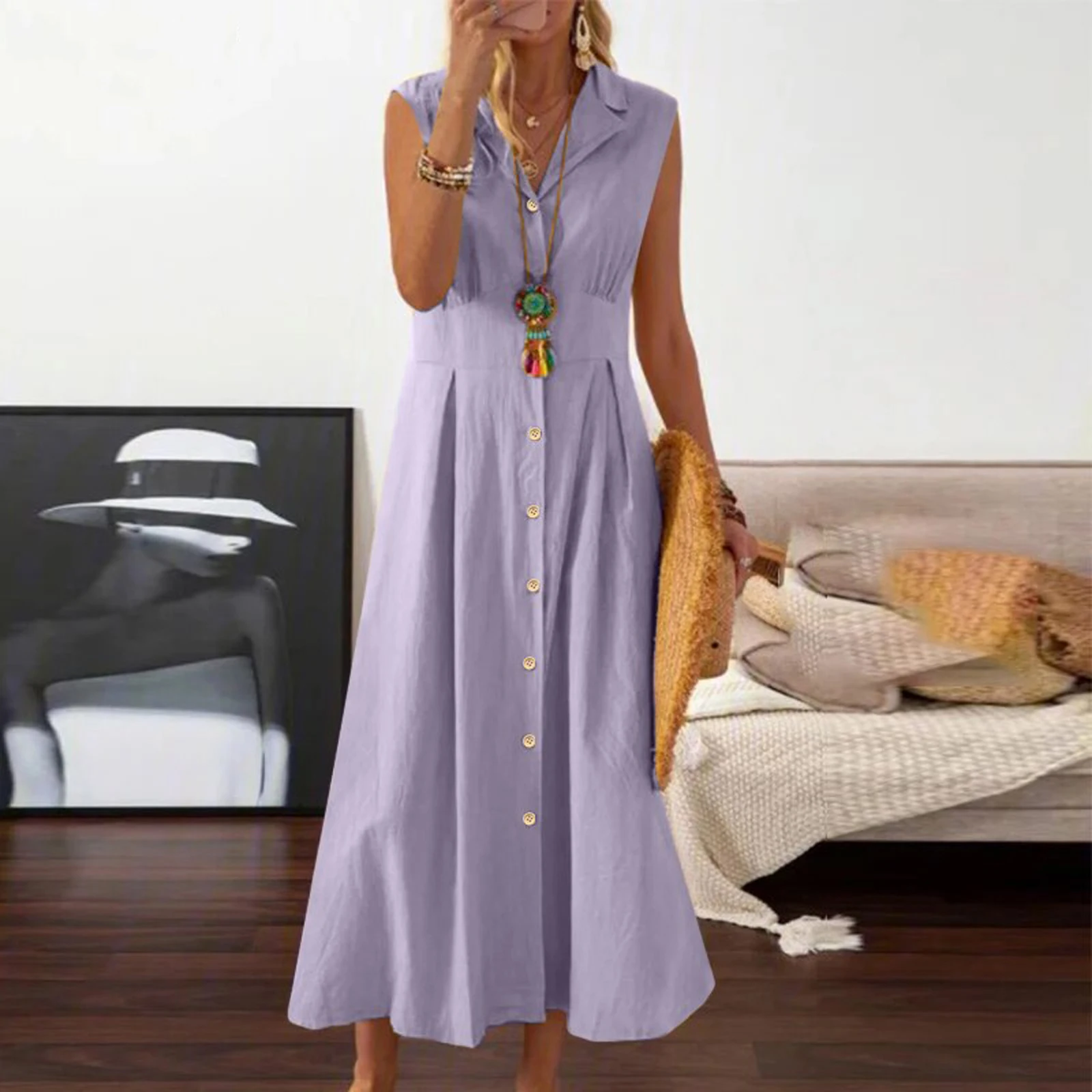 Женская одежда лето 2024 трендовое длинное платье повседневные летние платья