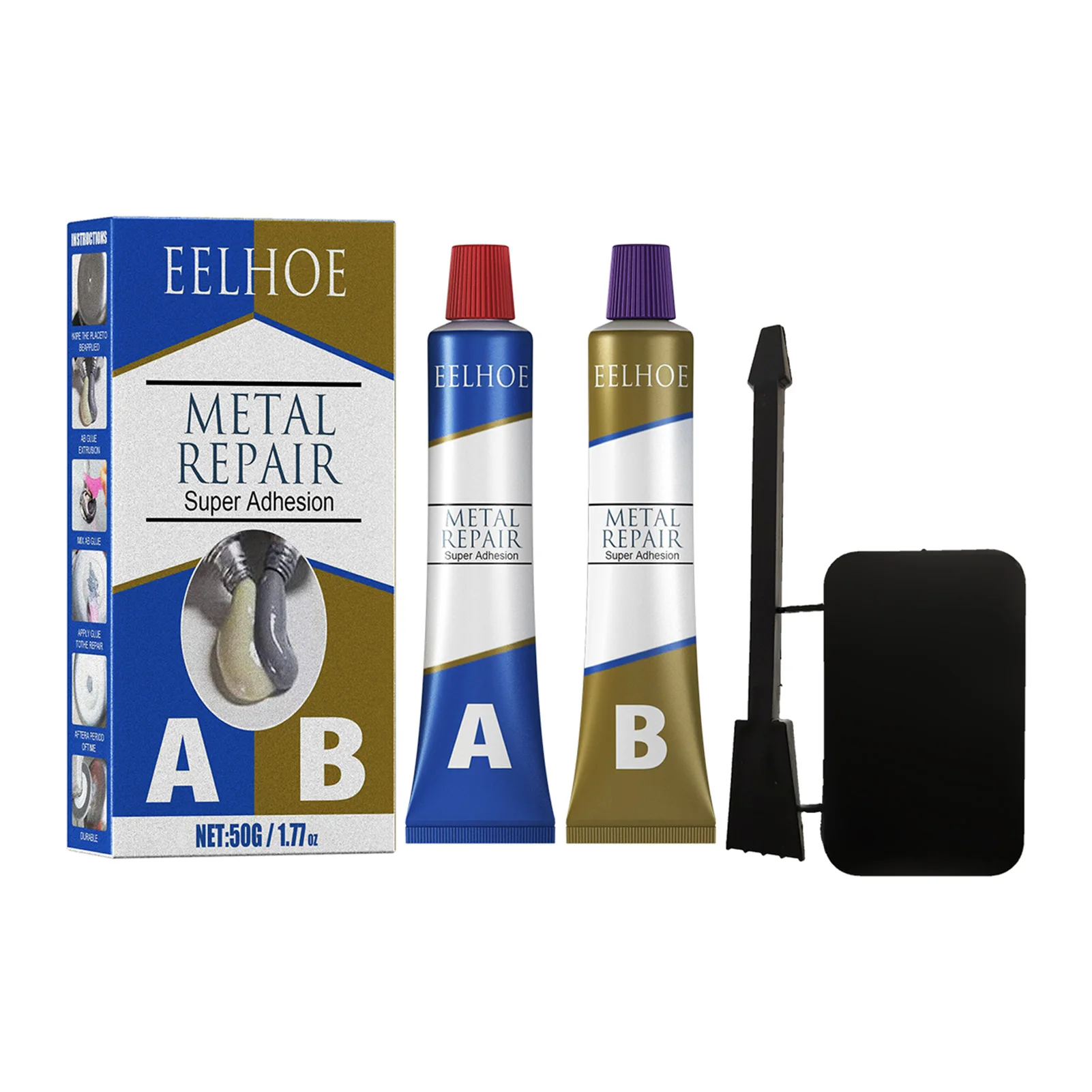

Metal Repair Glue A And B Repairing Glue Industrial Metal Repair Paste Heat Resistance Powerful Metal Mending Agent For Casting
