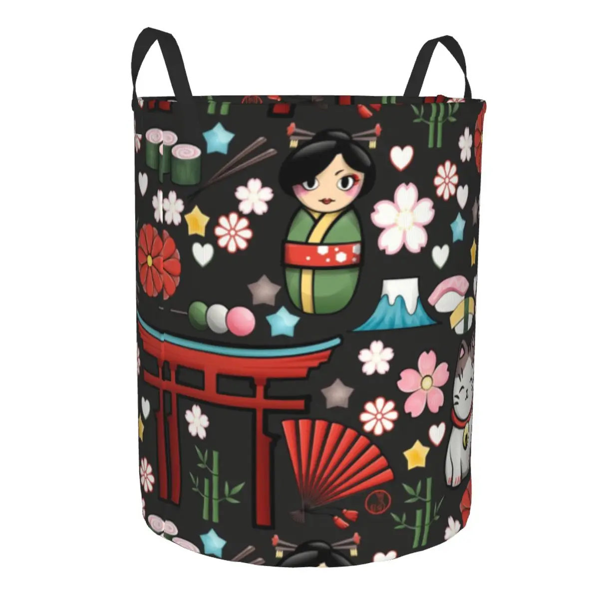 Изготовленная на заказ корзина для белья Kawaii Maneki Neko Lucky Cat складная большая