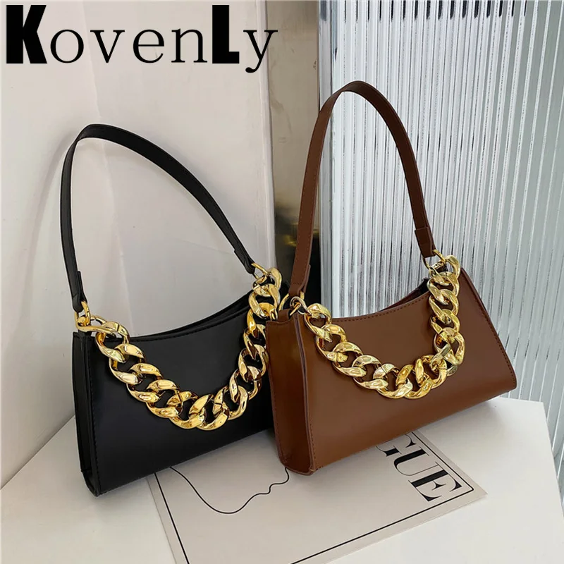 

Сумка на плечо женская кожаная, модный роскошный саквояж на толстой цепочке, маленькая модная сумочка во французском стиле ретро