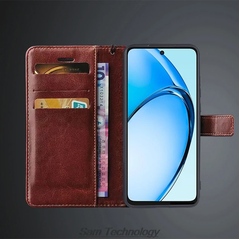 Чехол-держатель для карт OPPO Reno12 F Reno 12F 12 Fs 4G 5G флип-чехол из искусственной кожи в