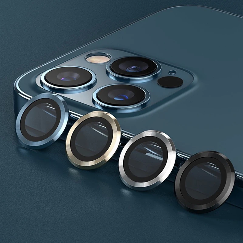 Camera Lens Cover for IPhone 12 13 Pro Max Full Cover Metal Ring Glass Lens Protector for IPhone 13 12mini 12 Pro Max Lens Cover