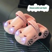 cool baby led light shoes for girl pink soft outdoor sandals boys car design beach flip flop shoes childrens designer clogs