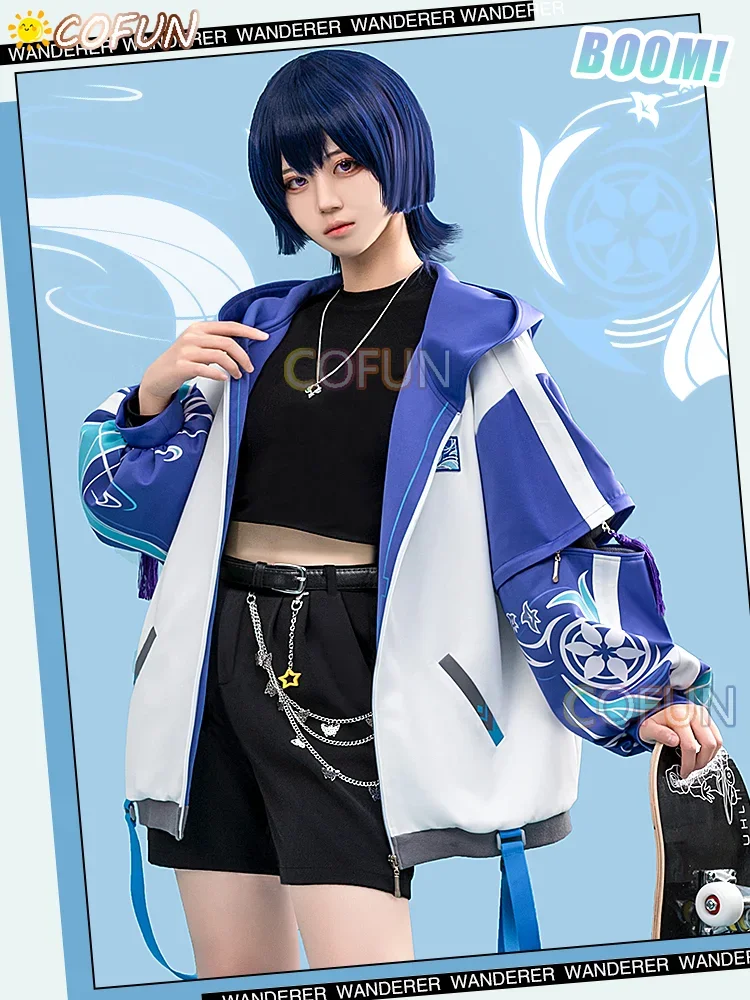 COFUN Game Genshin Impact Zhongli/Tartaglia/Xiao/ Kunikuzushi Wanderer пальто косплей костюм Хэллоуин наряд