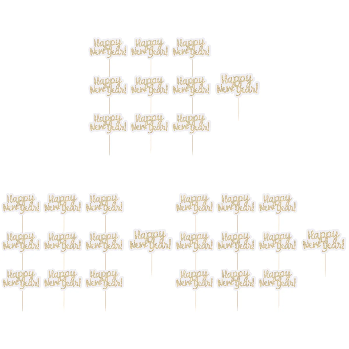 

30 pcs New Year Cake Picks Glitter Cupcake Topper Christmas Cupcake Topper New Years Eve Party Favor