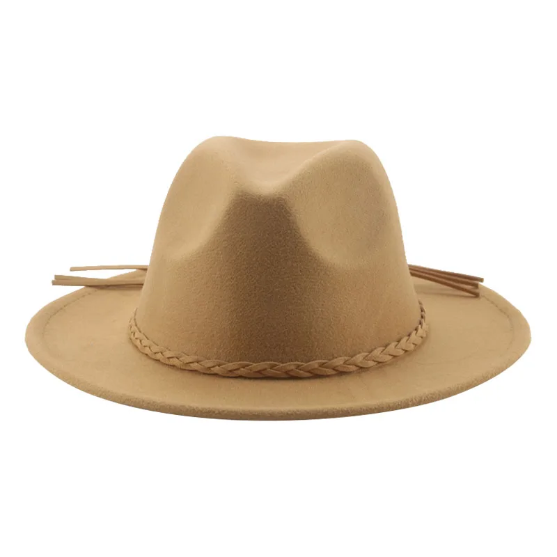 

Hats for Women Bucket Hat Fedoras Hat Felted Men Women Solid Rope Band Chain Casual New Style Men Women Hat Sombreros De Mujer