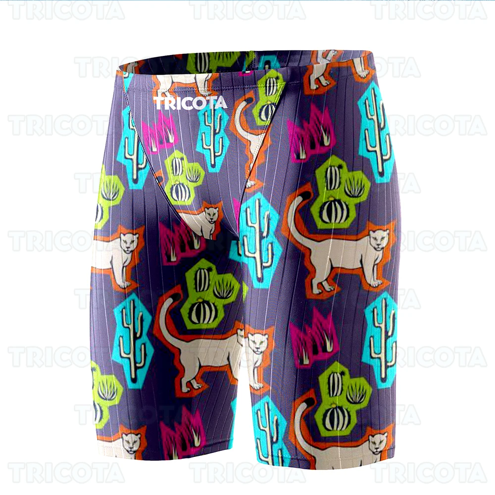 Swimming Jammer Shorts Training Endurance Athletic Jammers Swimwear Men Beach Trunks Swimsuit Uv Quick Dry Tight Surfing Shorts