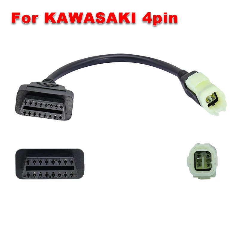 

Для Kawasaki 4-контактный диагностический кабель OBD2 для Z250, Z650, Z1000, ER6N, EX650F, Ninja400 мотоцикла OBD адаптер разъем преобразователя
