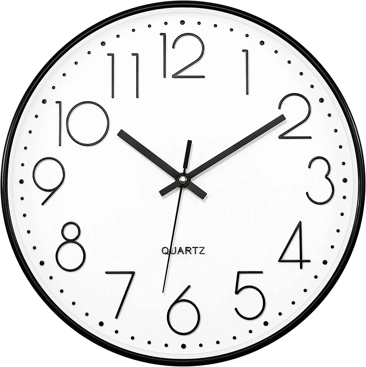 Modern Minimalist 12 Inch Wall Clock - Silent Sweep Movement, Easy-to-Read Large Numbers, Perfect for Contemporary Home Decor