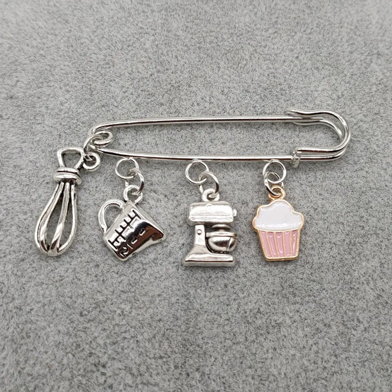 

Новая модная кухонная брошь, аксессуары для выпечки торта с рецептом, маленькая очаровательная булавка для хлебопечки шеф-повара, булавка для изготовления торта