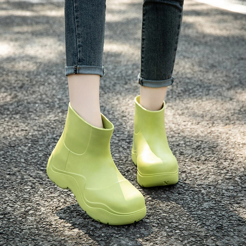 EVA Rain Boots Women Waterproof Platform Rubber Shoes Comfort Garden Working Galoshes Ladies Casual Rain Shoes Gum Boot Footwear