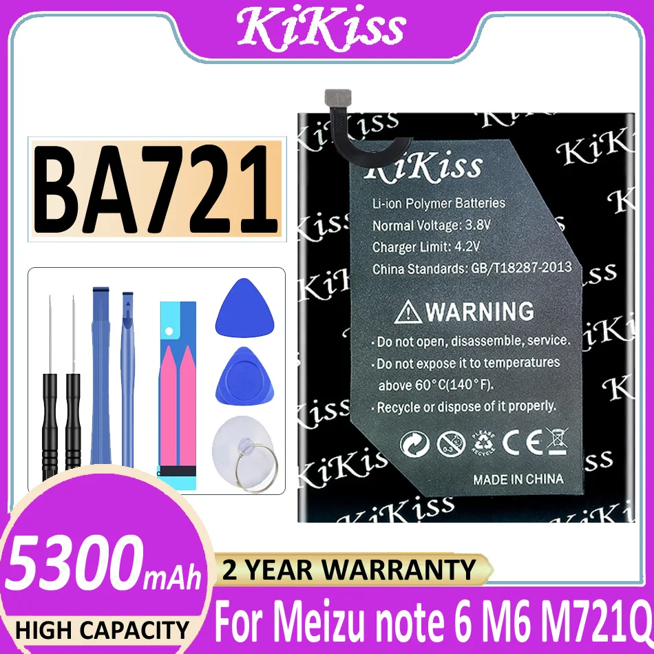 

BA721 BA 721 5300mAh Battery for Meizu Meilan Note 6 Note6 M6 M721Q M721H M721L Bateria + Free Tools