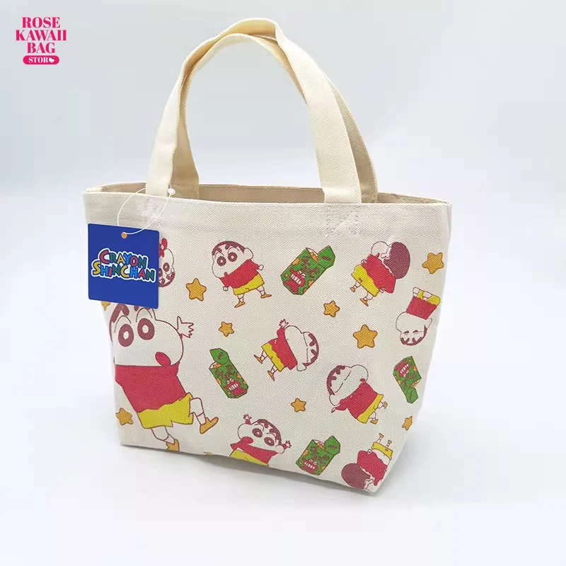 

Genuine Crayon Shin-Chan Bag Cute Canvas Handbag Cartoon High-capacity Storage Makeup Bag Kawaii Lunch Box Bag for Children Kid