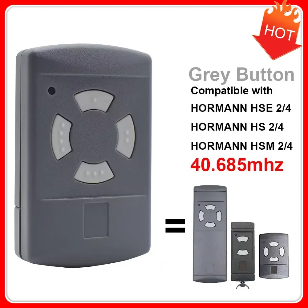 

Clone HORMANN HS4 HSM4 HSE2 40.685MHz Remote Control Duplicator Grey Button HS4-40 HSE2-40 HSM4-40 Garage Door Remote Control