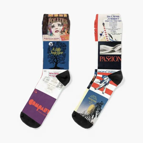 

Sondheim Collage Crew Socks Ladies Black Breathable Best Cute Mens Cartoon Girls Winter Women Funny Unisex Comfortable Short