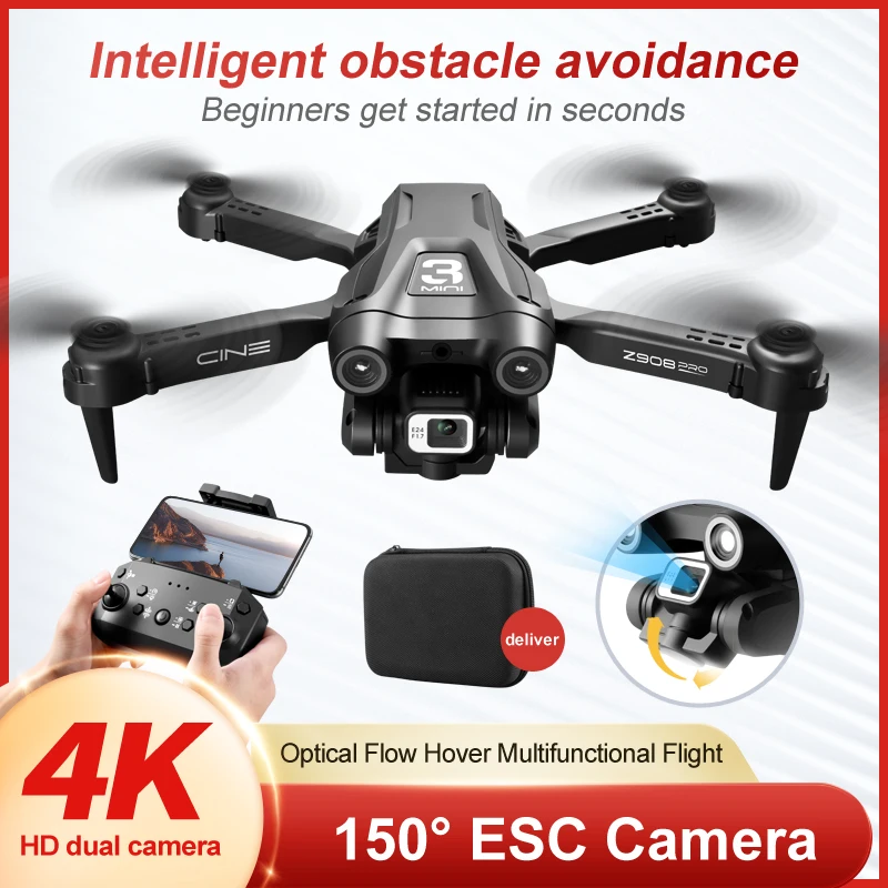 Z908 PRO MINI Drone 4K professionelle HD ESC Kamera Optischen Fluss Positionierung Hindernis Vermeidung Faltbare RC Quadcopter Drohnen Spielzeug
