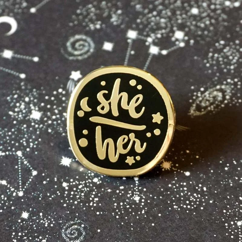 Эмалированная брошь She/Her - Starry с инкрустацией | Украшения и аксессуары