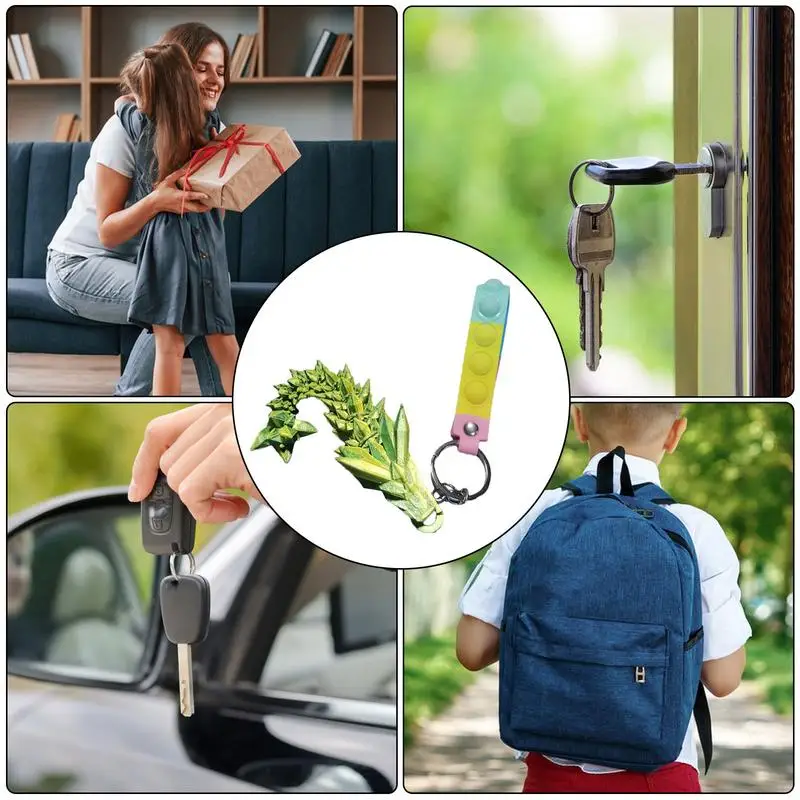 Брелок для ключей с 3d-рисунком дракона китайский брелок радужные перламутровые