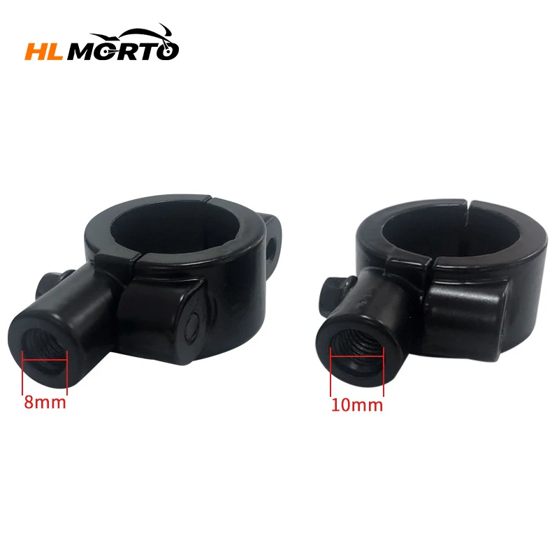 

2pcs M8 M10 8/10 22MM 25MM 7/8'' 1'' Handlebar Mirrors Mount Clamp Bracket For Honda Kawasai Suzuki Side Mirrors Mount Adapter