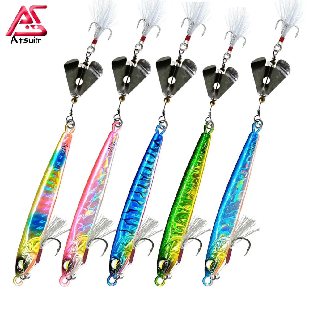 

AS Pesca Metal Propeller Shore Cast Sequins Spoon 20g30g40g Jig Bait Lure Fishing Sea Bass Angler Fast Jigging Swimbait Leurre