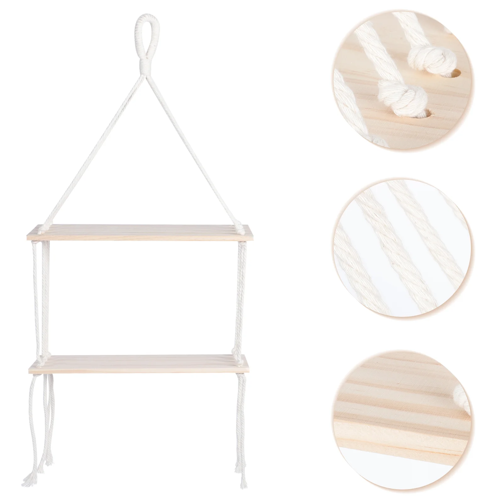 1Pc Macrame Hanger Hanging Shelf Hanging Floating Shelf Home Decor