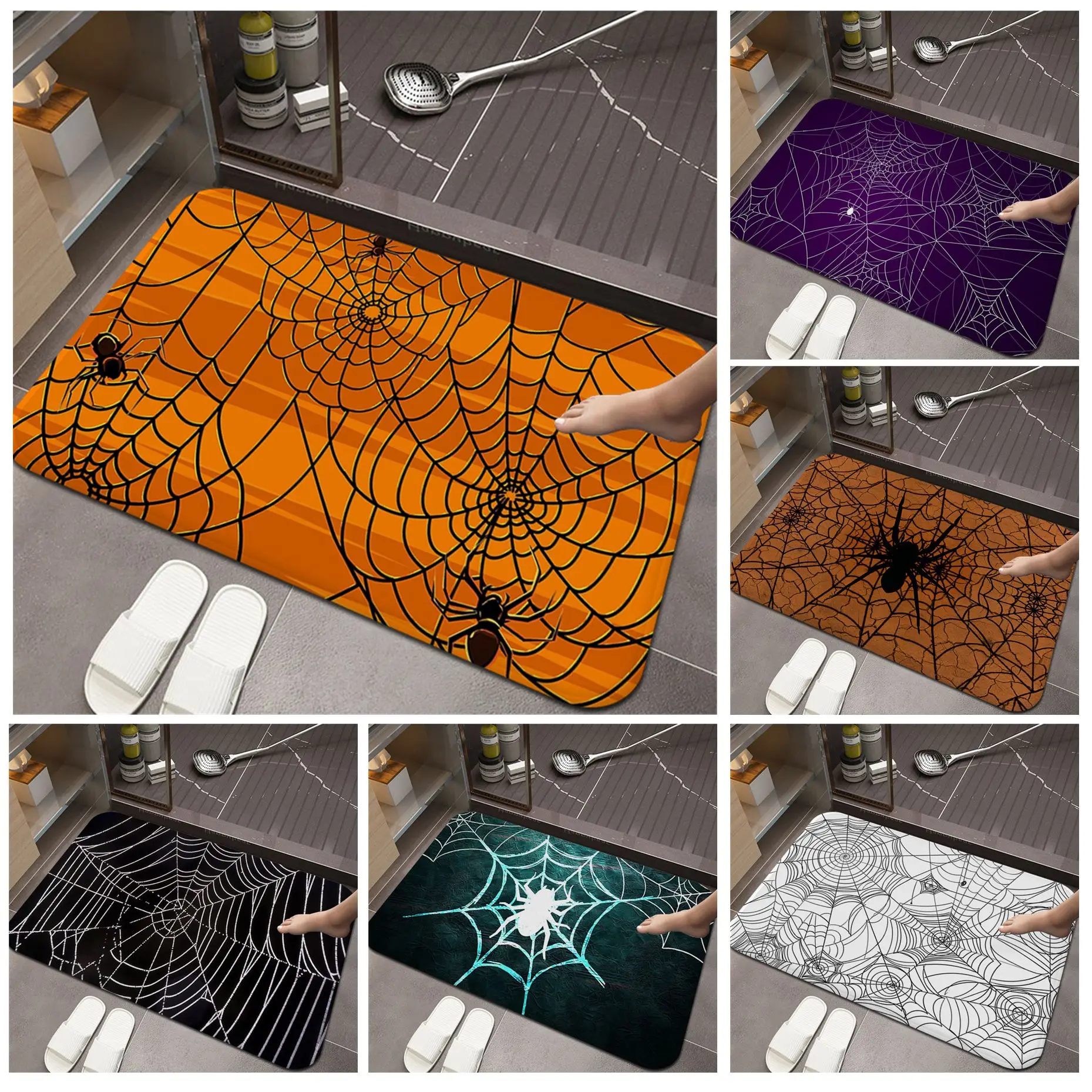 

Spider Web Kitchen Mat Nordic Style Home Doormat Bathroom-Toilet Mats Bedroom Hotel Decor Mat