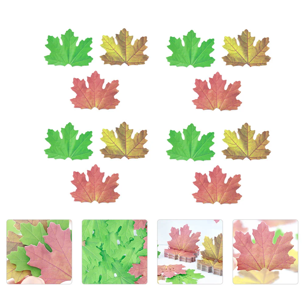 

Maple Leaf Message Post Memo Sticky Notes Lovely Stickers Pads Paper Self Adhesive Portable Yellow Decor