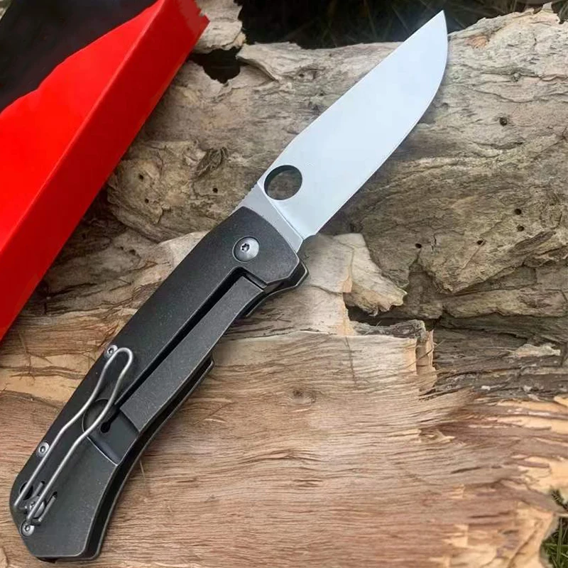 

High Quality Hardness Tactical Folding Knife D2 Blade Titanium Alloy Handle Saber Outdoor Safety Pocket EDC Tool-BY13