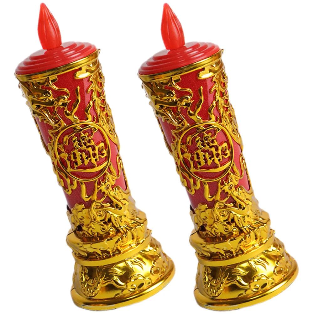 

Lamp Light Led Altar Chinese Electric Supplies Flameless Electronic Operated Pillar Prayer Flickering Temple Oil Ancient Front