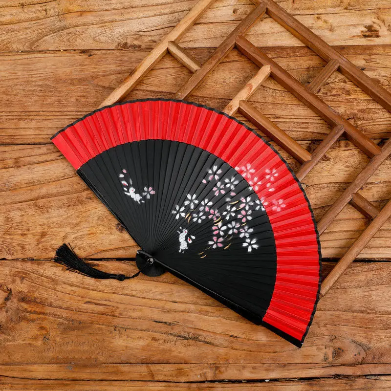 

Fan Dance Fan Classical Dance Folding Fan Chinese Style Cheongsam Ancient Style Female Fairy Dance Fan Hanfu Bamboo Fan