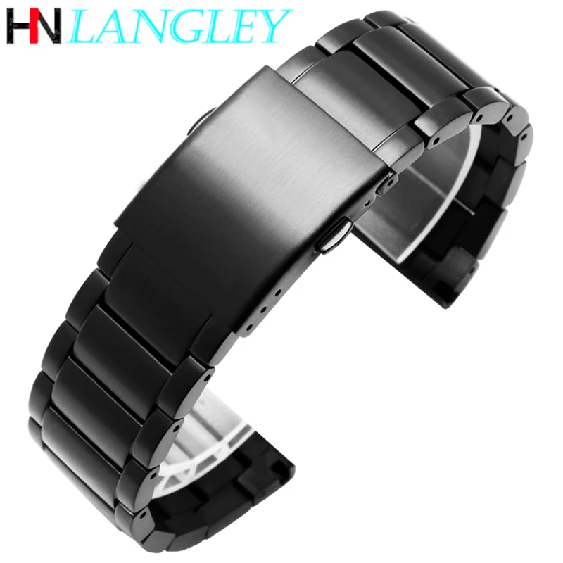 26mm Width Stainless Steel Watch Strap Male Big Men Watch Band for DZ7333 DZ4344 Black Gold Steel Strap Watch Chain for DZ Watch