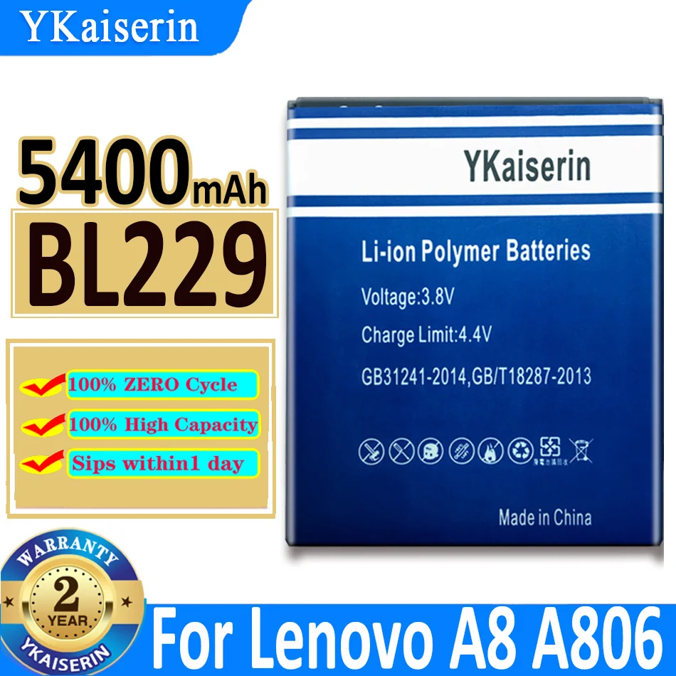 

YKaiserin BL229 BL 229 BL-229 LI-ion Battery For Lenovo A8 A 8 A806 A808T 806 808T Rechargeable Backup Phone Battery Batteries