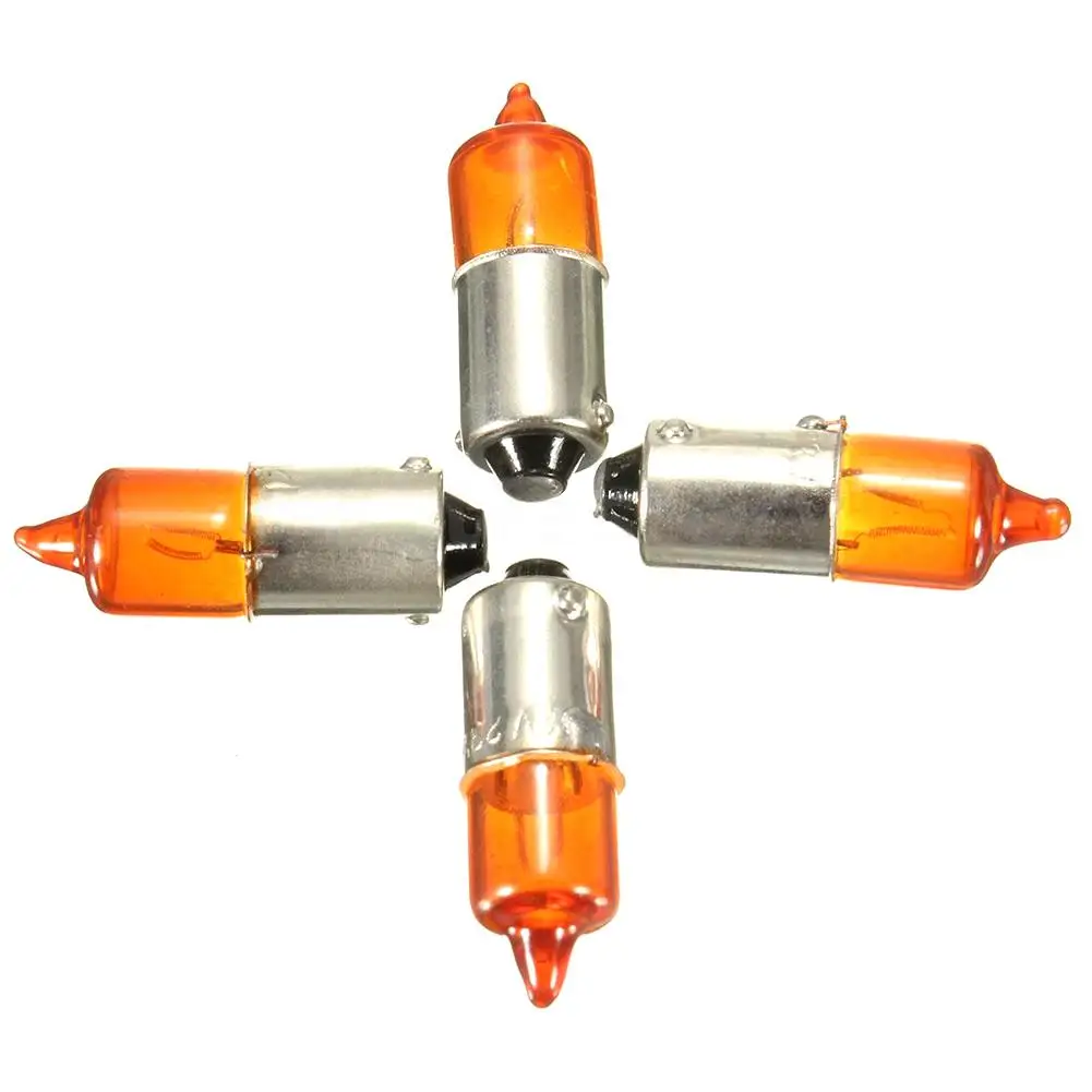 

4Pcs BA9S 21W Halogen Light Bulb Backup Indicator Fog Car Lamp 12V Amber Motorcycle Motorbike Mini Indicator Bulbs Halogen